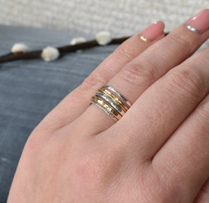 "All of Me" hammered stacking rings