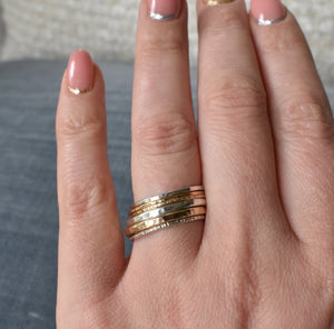 "All of Me" hammered stacking rings